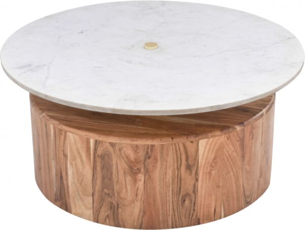 Stonewood Marble Top And Acacia Wood Base Coffee Table