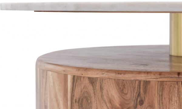 Stonewood Marble Top And Acacia Wood Base Coffee Table