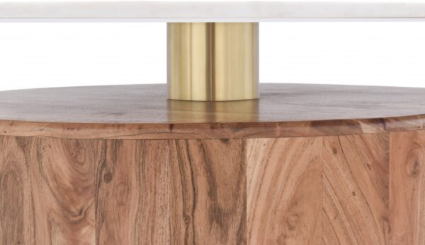 Stonewood Marble Top And Acacia Wood Base Coffee Table