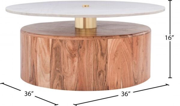 Stonewood Marble Top And Acacia Wood Base Coffee Table