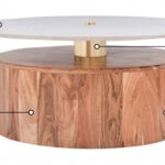 Stonewood Marble Top And Acacia Wood Base Coffee Table