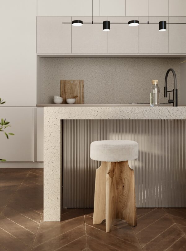 Jasper Boucle Fabric Upholstered Counter Stool