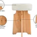 Jasper Boucle Fabric Upholstered Counter Stool