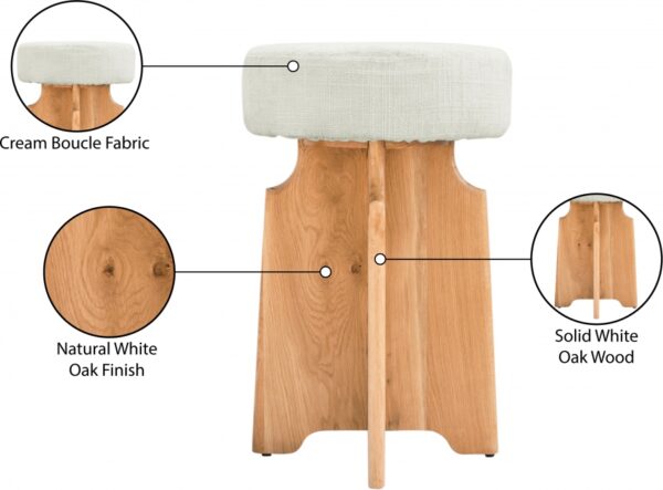 Jasper Boucle Fabric Upholstered Counter Stool