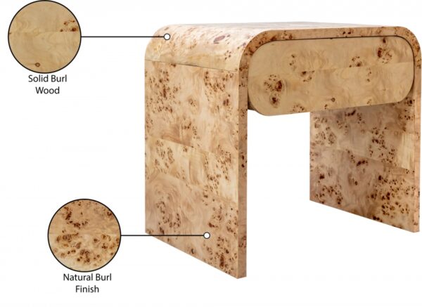 Cresthill Burl Wood Nightstand