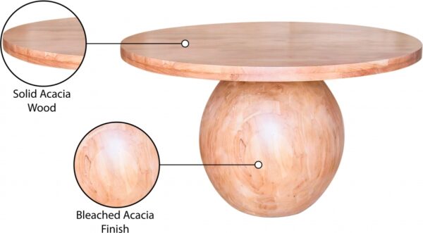 Halton 52" Acacia Wood Dining Table