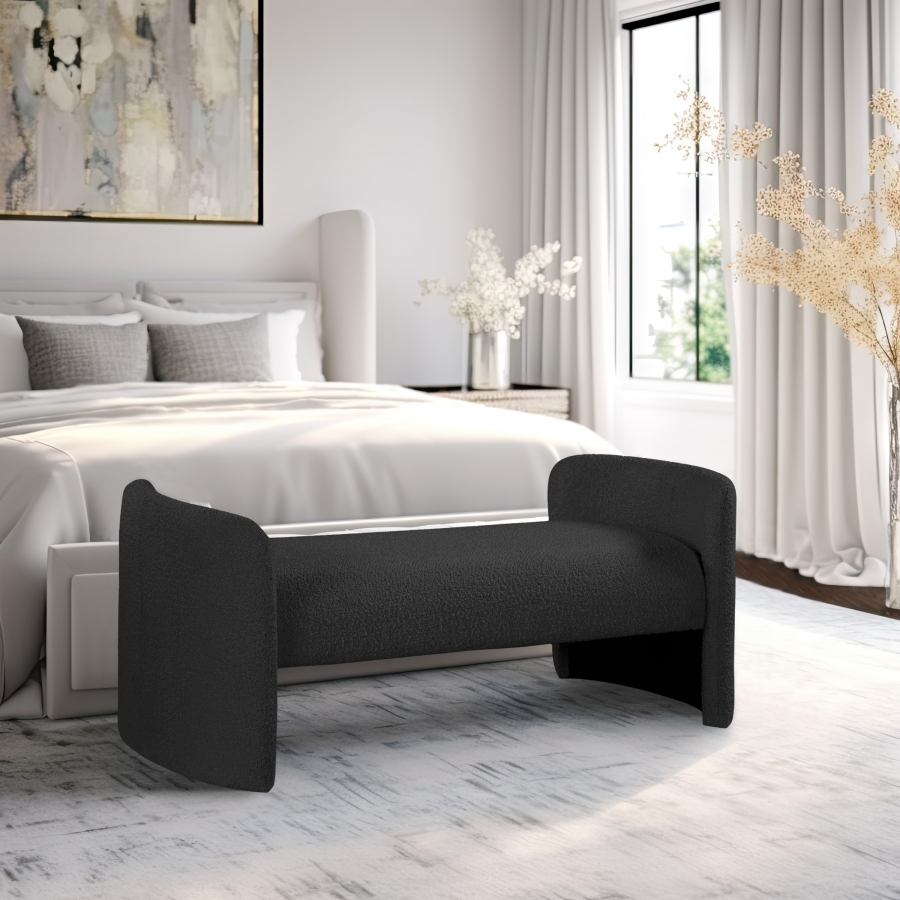 Peyton Boucle Fabric Upholstered Bench