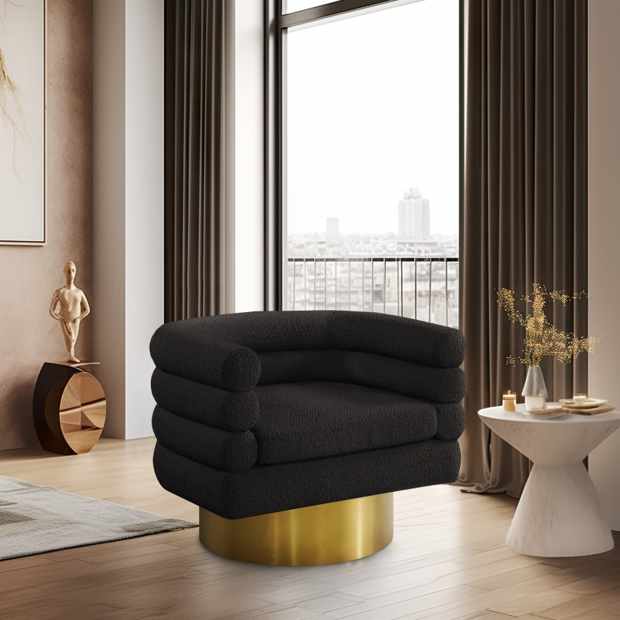 Tessa Boucle Fabric Upholstered Swivel Accent Chair