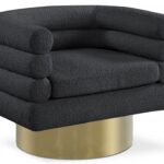 Tessa Boucle Fabric Upholstered Swivel Accent Chair