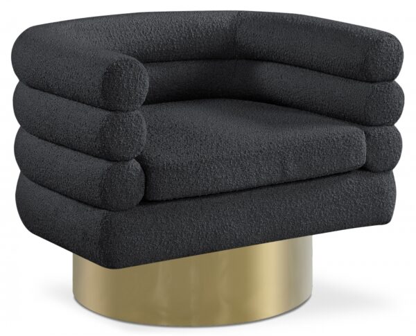 Tessa Boucle Fabric Upholstered Swivel Accent Chair