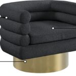 Tessa Boucle Fabric Upholstered Swivel Accent Chair