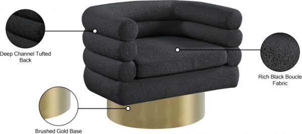 Tessa Boucle Fabric Upholstered Swivel Accent Chair
