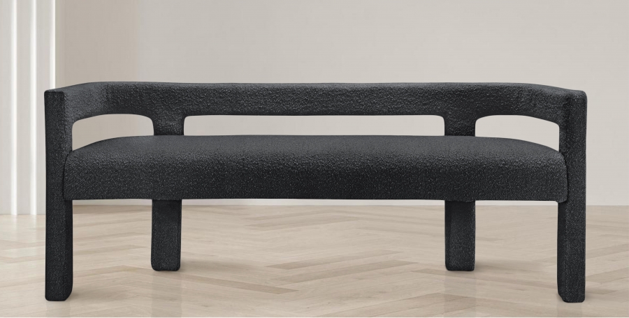 Athena Boucle Fabric Upholstered Bench