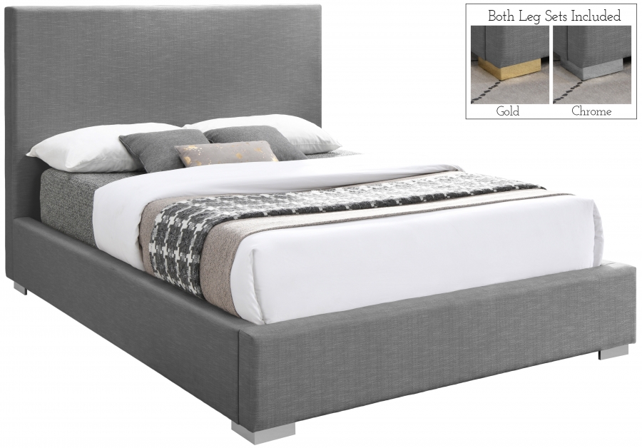 Crosby Linen Textured Fabric Upholstered Bed