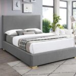 Crosby Linen Textured Fabric Upholstered Bed