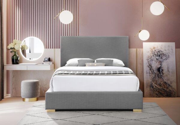 Crosby Linen Textured Fabric Upholstered Bed