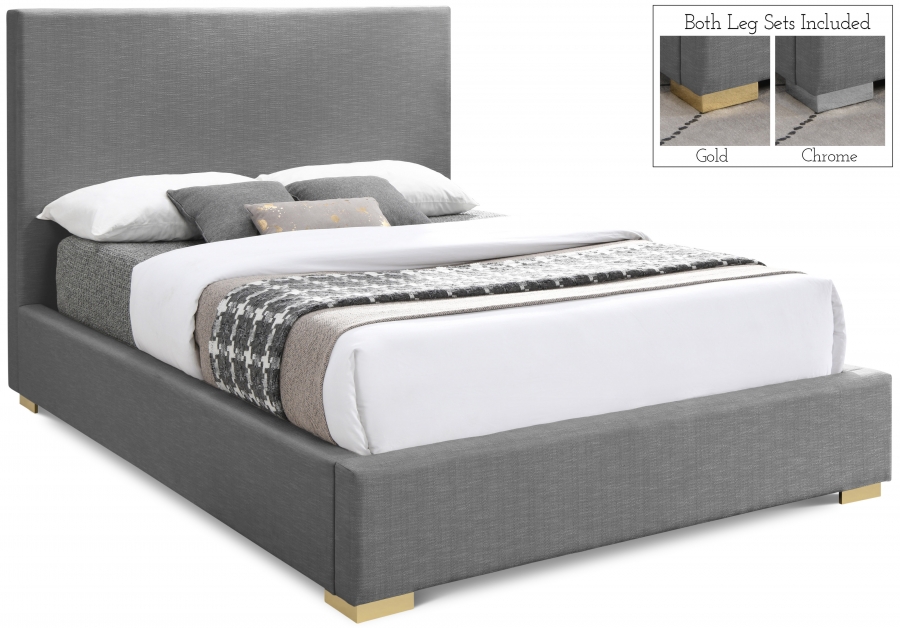 Crosby Linen Textured Fabric Upholstered Bed