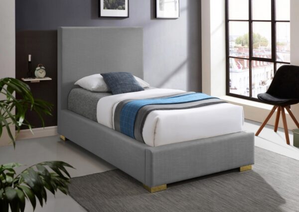 Crosby Twin Linen Textured Fabric Upholstered Bed
