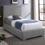 Crosby Twin Linen Textured Fabric Upholstered Bed