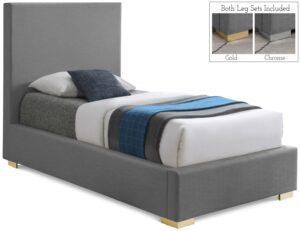 Crosby Twin Linen Textured Fabric Upholstered Bed