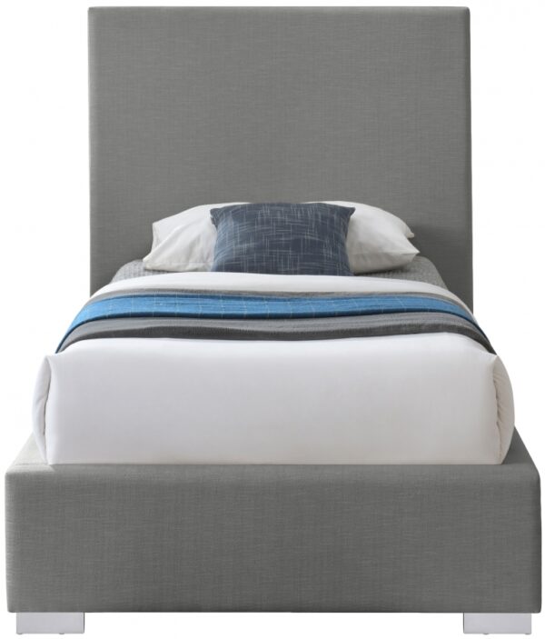Crosby Twin Linen Textured Fabric Upholstered Bed