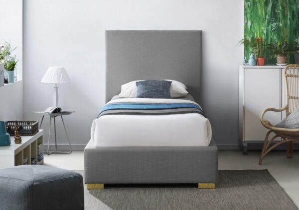 Crosby Twin Linen Textured Fabric Upholstered Bed