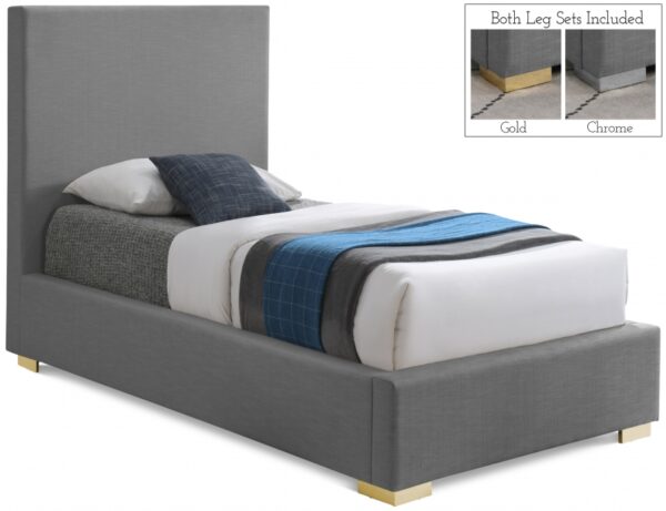 Crosby Twin Linen Textured Fabric Upholstered Bed