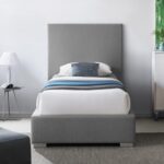 Crosby Twin Linen Textured Fabric Upholstered Bed
