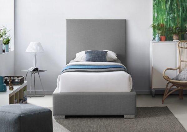 Crosby Twin Linen Textured Fabric Upholstered Bed