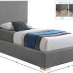 Crosby Twin Linen Textured Fabric Upholstered Bed