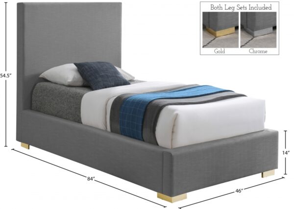 Crosby Twin Linen Textured Fabric Upholstered Bed