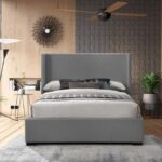 Oxford Linen Textured Fabric Upholstered Bed