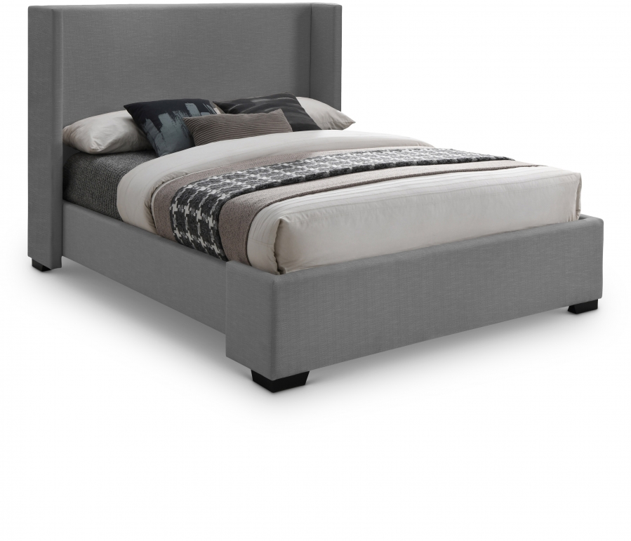 Oxford Linen Textured Fabric Upholstered Bed