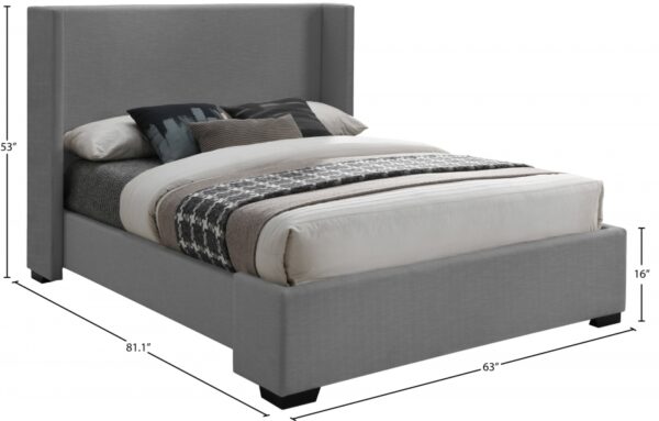 Oxford Linen Textured Fabric Upholstered Bed