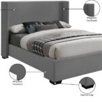 Oxford Linen Textured Fabric Upholstered Bed
