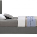 Oxford Twin Linen Textured Fabric Upholstered Bed