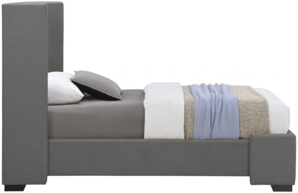 Oxford Twin Linen Textured Fabric Upholstered Bed
