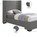 Oxford Twin Linen Textured Fabric Upholstered Bed