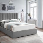 Pierce Linen Textured Fabric Upholstered Bed