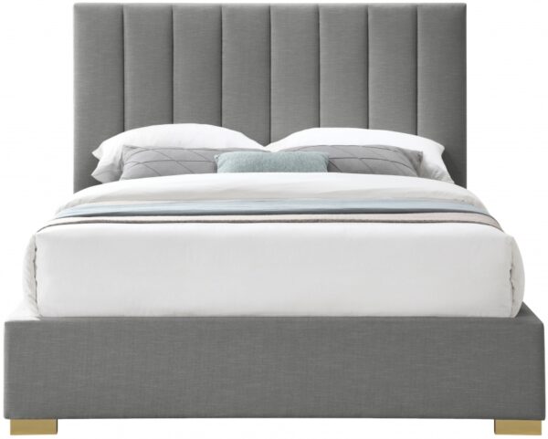 Pierce Linen Textured Fabric Upholstered Bed