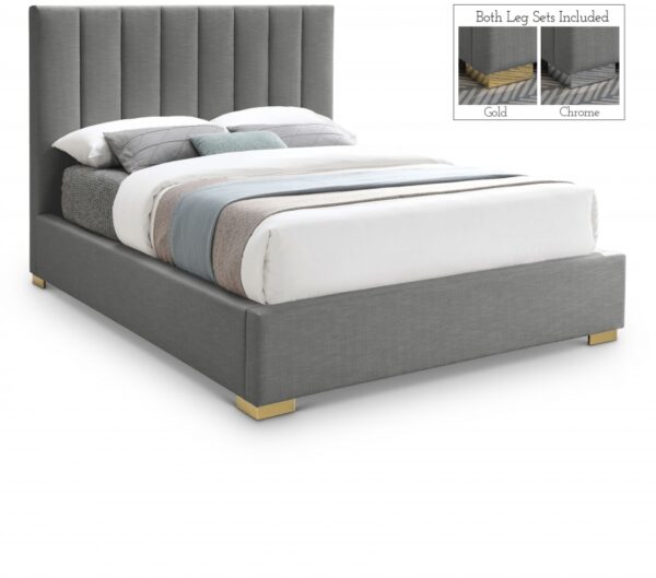 Pierce Linen Textured Fabric Upholstered Bed