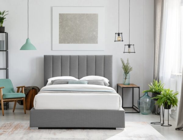 Pierce Linen Textured Fabric Upholstered Bed