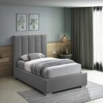 Pierce Twin Linen Textured Fabric Upholstered Bed