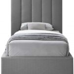 Pierce Twin Linen Textured Fabric Upholstered Bed