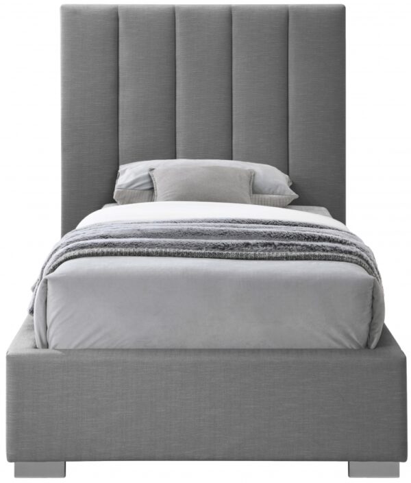 Pierce Twin Linen Textured Fabric Upholstered Bed