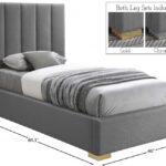 Pierce Twin Linen Textured Fabric Upholstered Bed