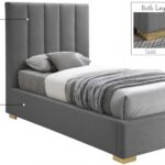Pierce Twin Linen Textured Fabric Upholstered Bed
