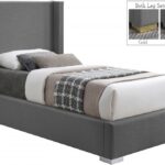 Royce Twin Linen Textured Fabric Upholstered Bed