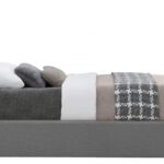 Royce Twin Linen Textured Fabric Upholstered Bed