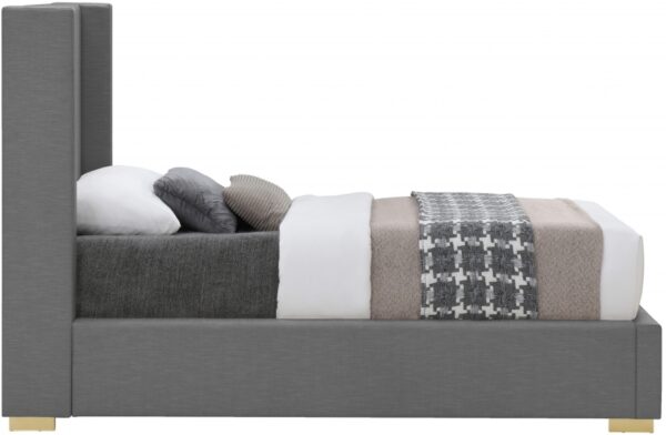 Royce Twin Linen Textured Fabric Upholstered Bed
